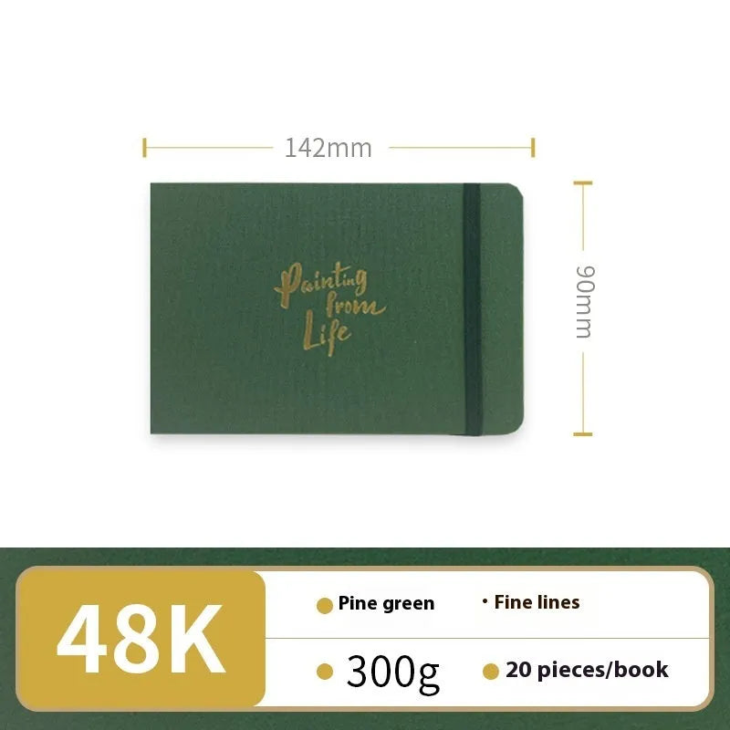 Feiluniao handmade fabric watercolour notebook with artistic cover design, 185mm length for portable sketching