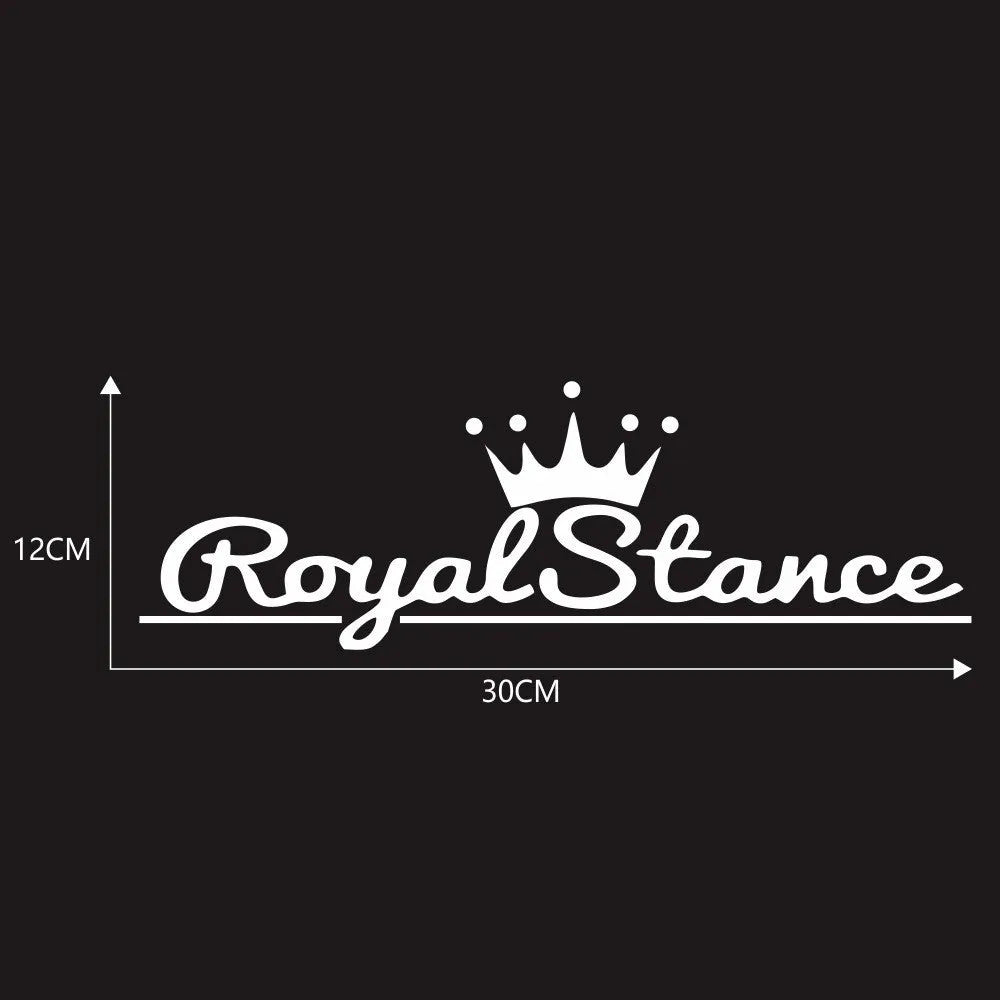 Reflective colourful vinyl crown design car sticker measuring 30 by 12 centimetres.