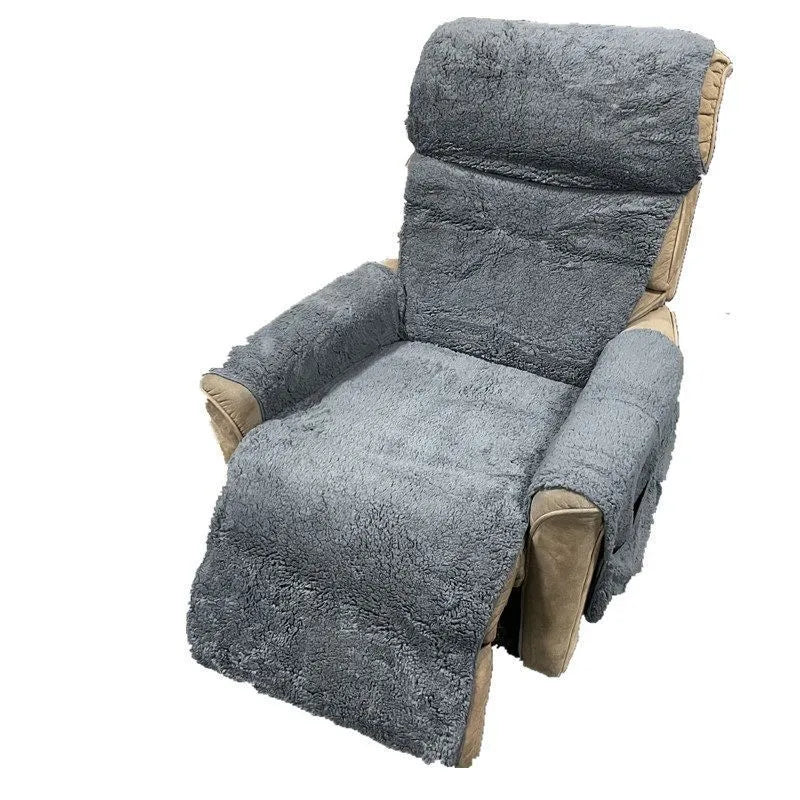 Universal polyester sofa cushion cover with lamb wool texture in beige, red, coffee, or grey.