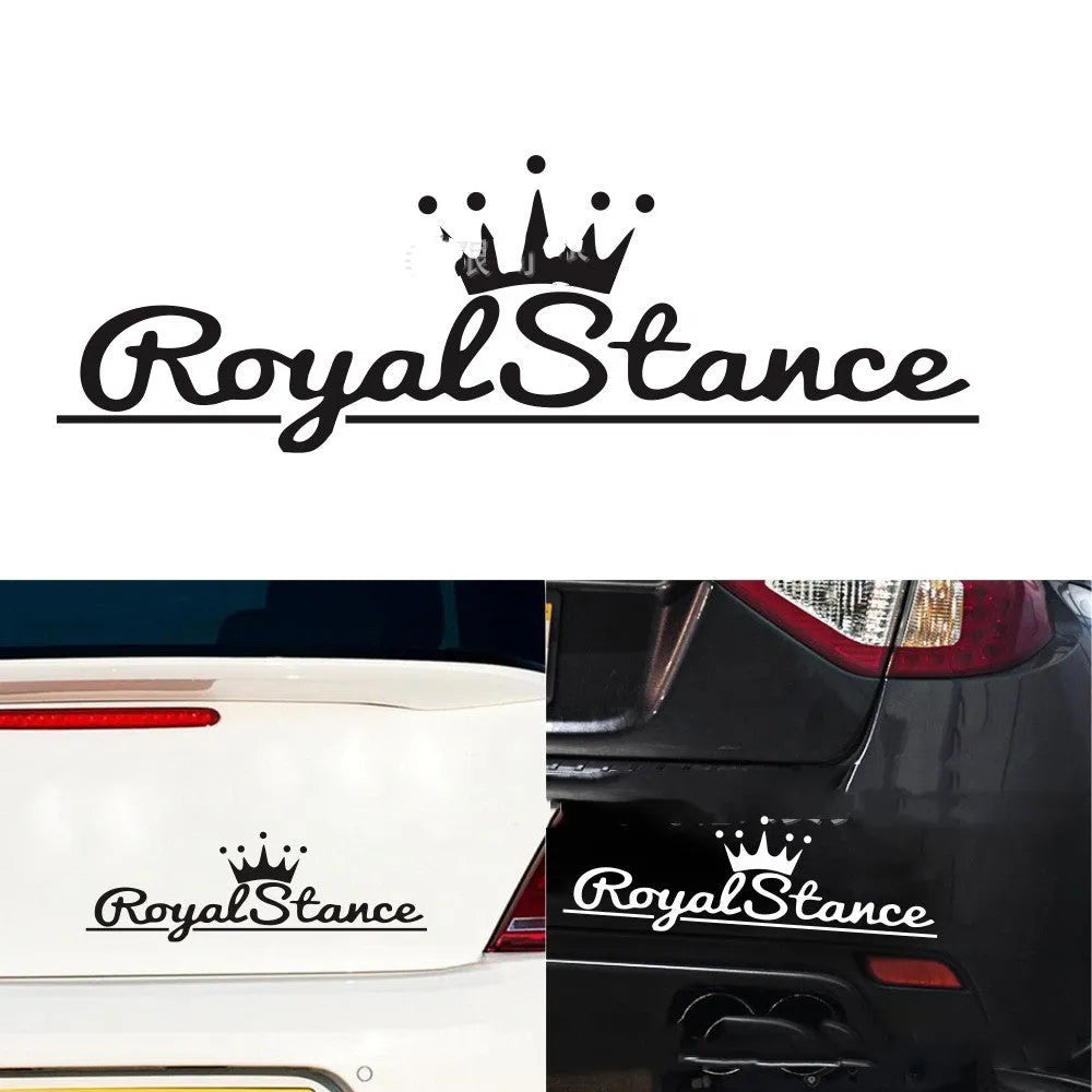 Reflective colourful vinyl crown design car sticker measuring 30 by 12 centimetres.
