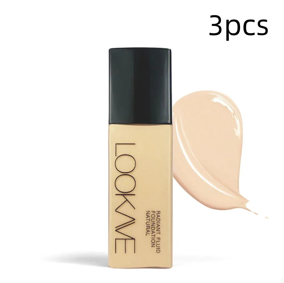 LOOKAVE matte liquid foundation bottle in 21g size showing cream formula