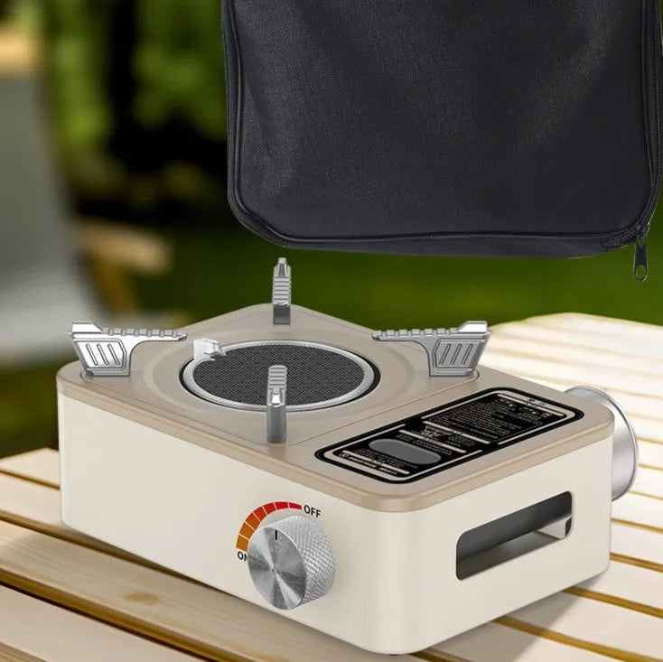 White portable infrared windproof gas stove for outdoor cooking for 2-5 people