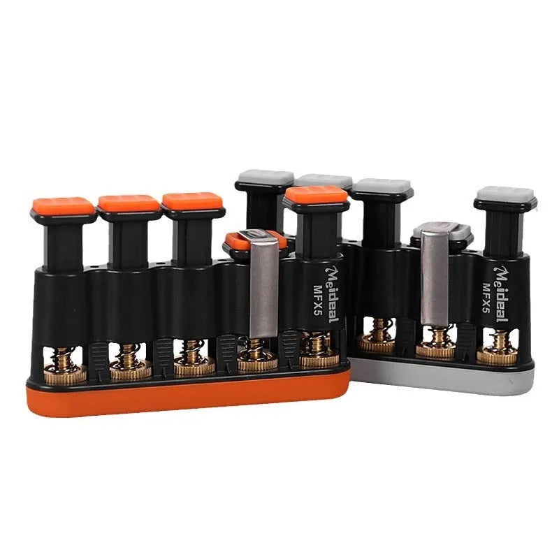 Non-slip silicone finger trainer in grey or orange colour for hand muscle development