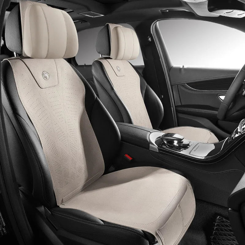 Tailored leather ultra thin car seat cover with fur material and gradient hole design in six colour options