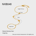 Women's stainless steel bracelet with geometric eight-pointed stars and floral design in NXB048 gold colour