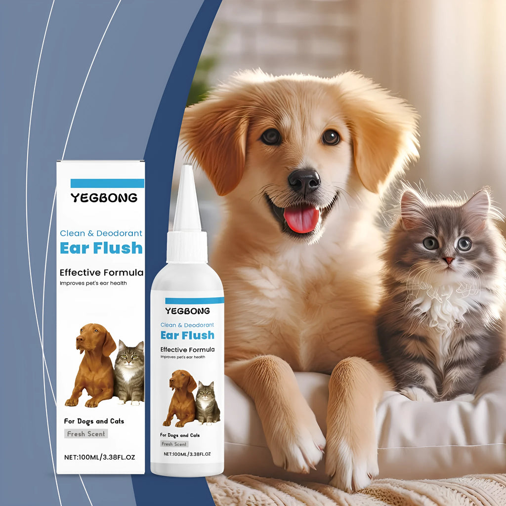 100ml bottle of gentle ear cleaner for dogs and cats for earwax removal