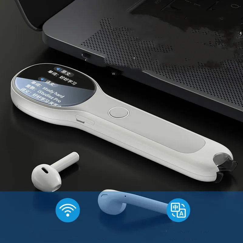 Universal reading pen in white ABS plastic with baking varnish finish for English learning and translation