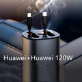Automatic retractable car charger with cable extended from vehicle cigarette lighter socket
