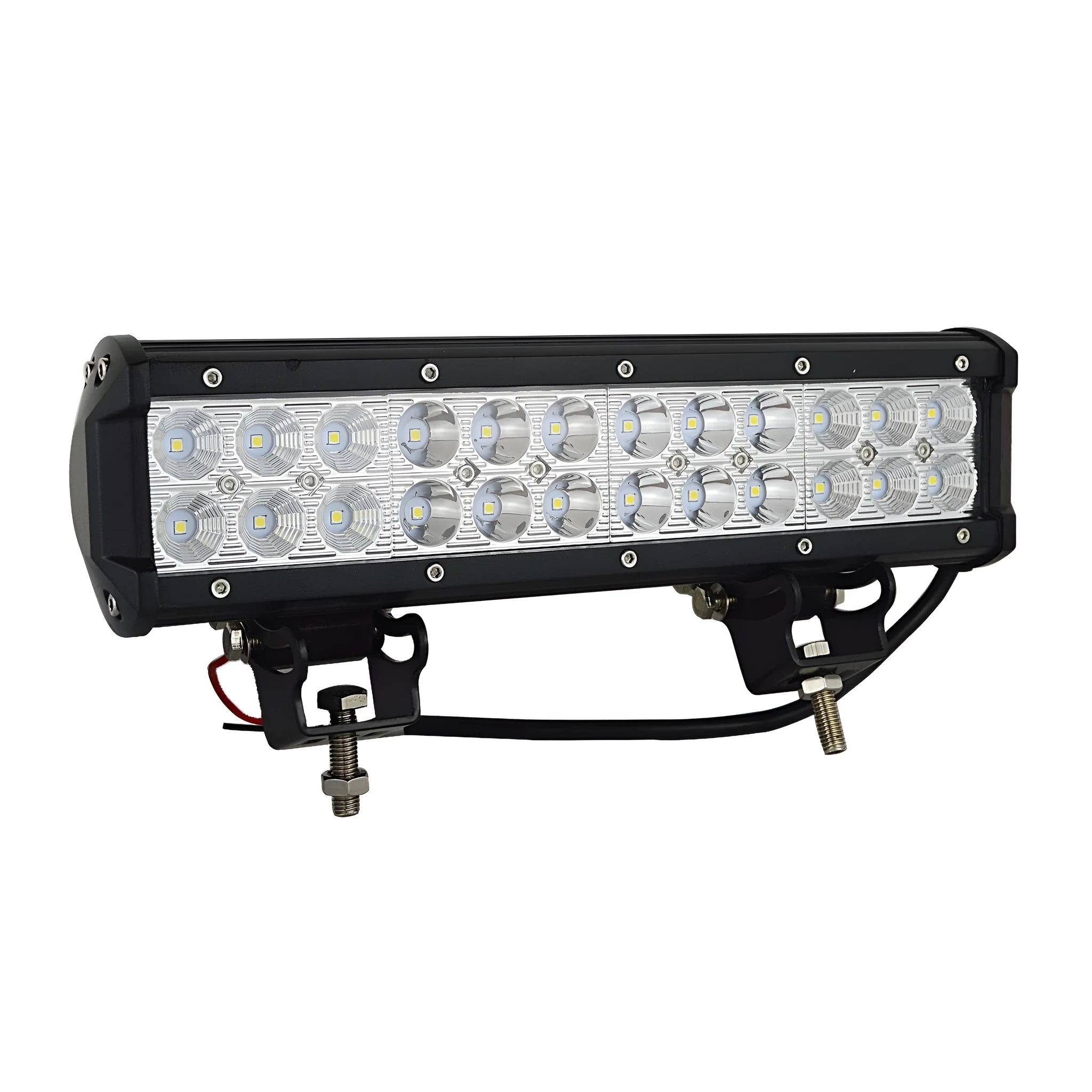 Black aluminium alloy LED roof light with double-row design for off-road vehicles