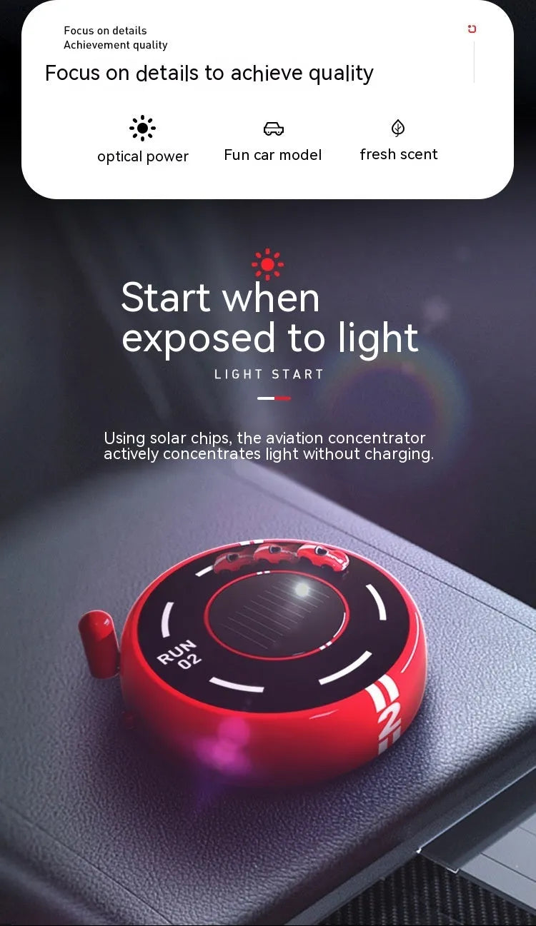 Round car model aromatherapy decoration in plastic construction with modern styling
