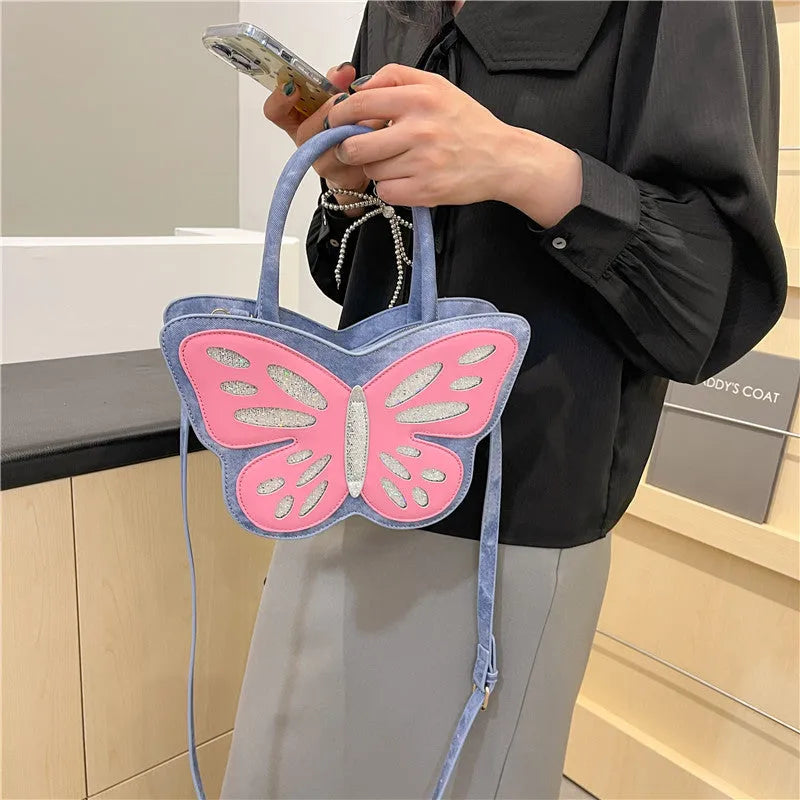 Square PU leather ladies crossbody bag in four colours with contrast detail