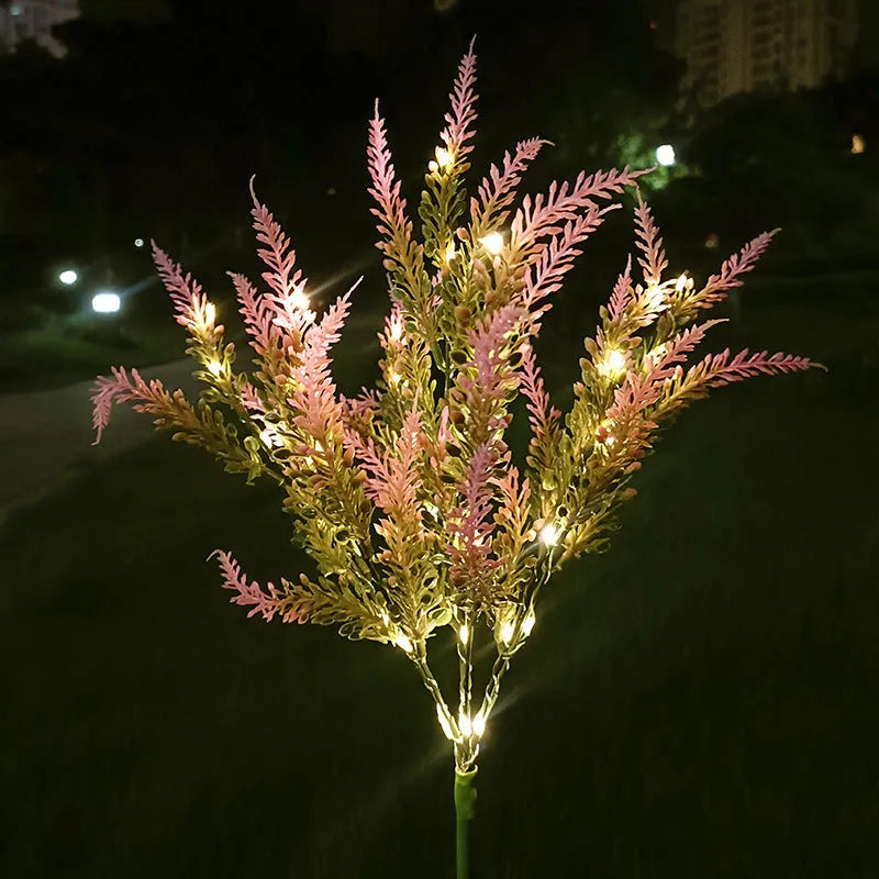 74cm solar LED garden light with flower shape design in lavender colour for outdoor courtyard decoration