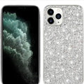TPU shockproof phone case with sequins veneer and bracket for iPhone, available in black and rose gold colours
