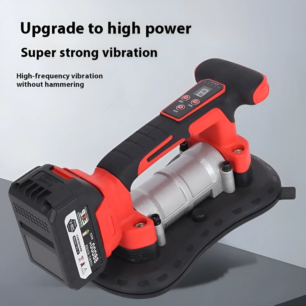 Cordless 21V tile laying machine with vacuum pad for installing large format tiles.