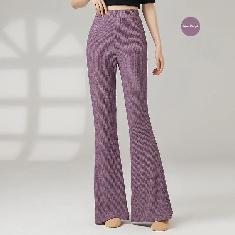 Women's solid colour dance training pants in polyester for sports practice