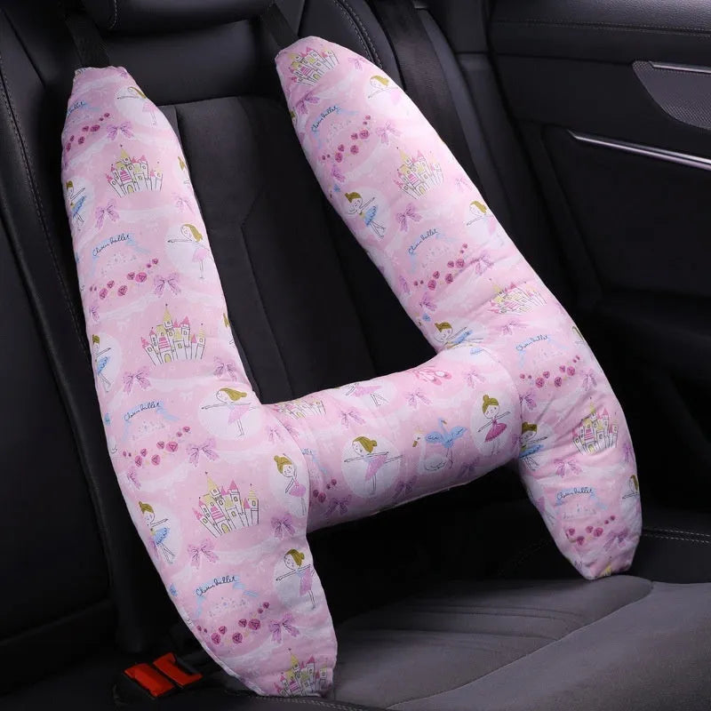 55cm by 70cm car headrest pillow in floral skirt rabbit design with optional neck support pillow.