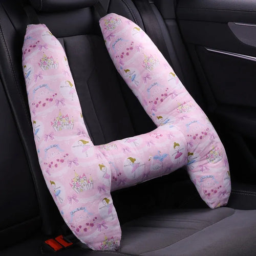 55cm by 70cm car headrest pillow in floral skirt rabbit design with optional neck support pillow.