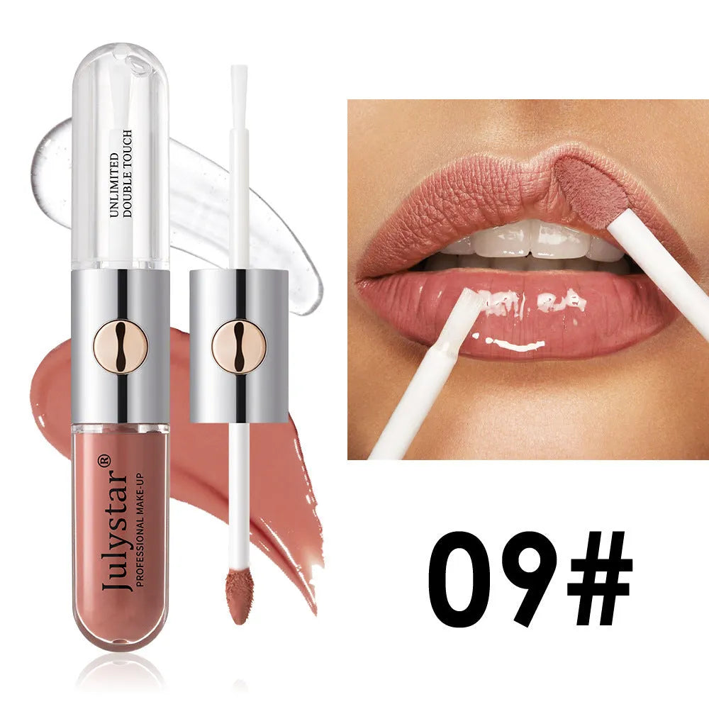 Women's lasting lip gloss tube in 6ml size with colour options 01Style to 09Style