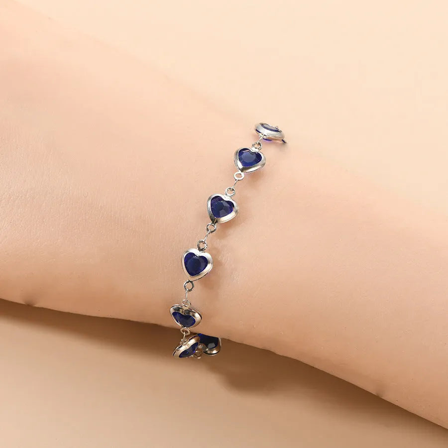 Devil's Eye geometric heart-shaped stainless steel bracelet in one of six electroplated colours.