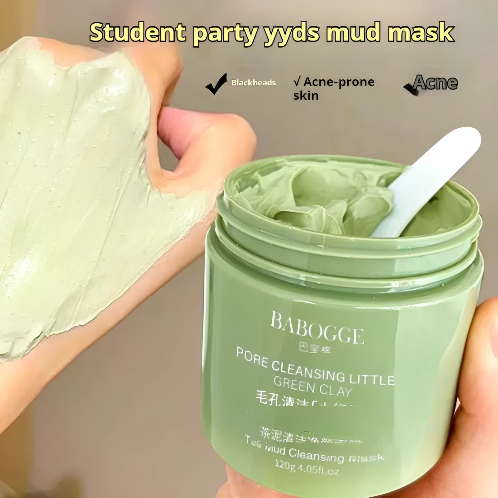 120g clay facial mask container for deep cleansing with daub-type application