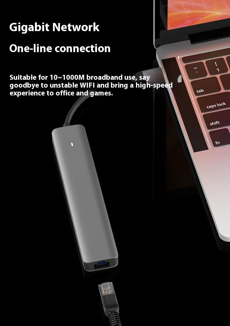 Seven-port card reader PD computer hub with USB-C laptop charging and custom logo option