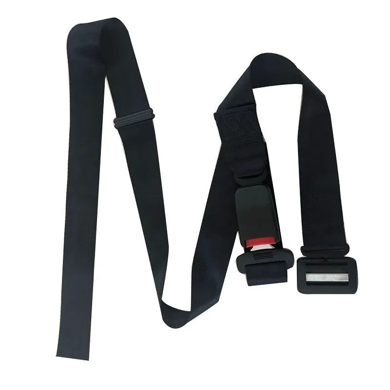 Black pregnant women's safety belt with ABS metal buckle showing anti-strangulation design
