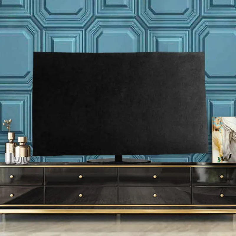 Velvet fabric television cover in pink, black, gray, khaki, dark green, and light blue colours for LCD screens.