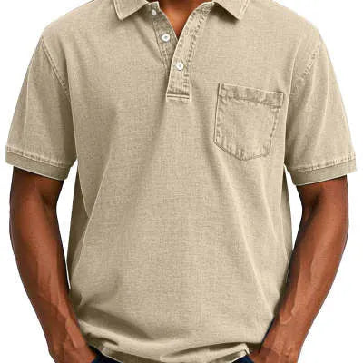 Plus size men's Korean style printed short sleeve shirt in lightweight polyester fabric