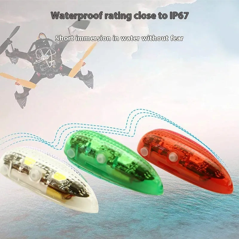 V3 wireless charging waterproof LED navigation lights for model cars and boats with adhesive backing.