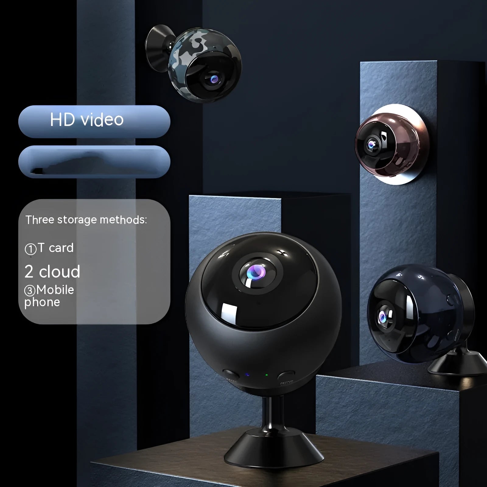1080p wireless Wi-Fi surveillance camera with ABS housing and 3.6mm lens