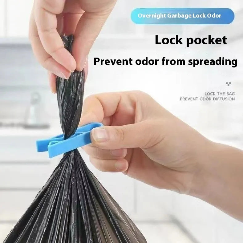 PP plastic garbage bag clip for securing bin liners to waste container rims