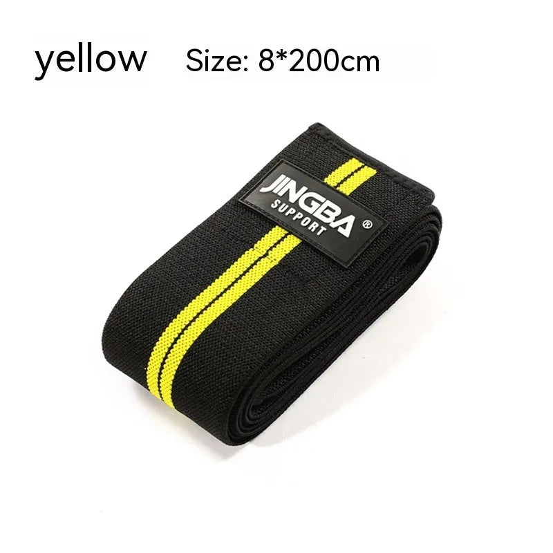 Adult adjustable sports knee pads in blue, grey, red and yellow colours for weightlifting and cycling protection