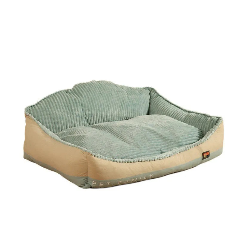 Morandi colour pet bed with raised edges in two sizes for dogs up to 30kg
