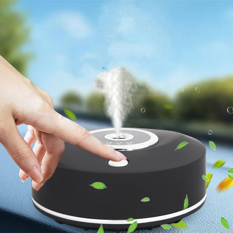 Vehicle mounted car perfume diffuser with USB cable and anti-slip pad in black, grey or white colour options