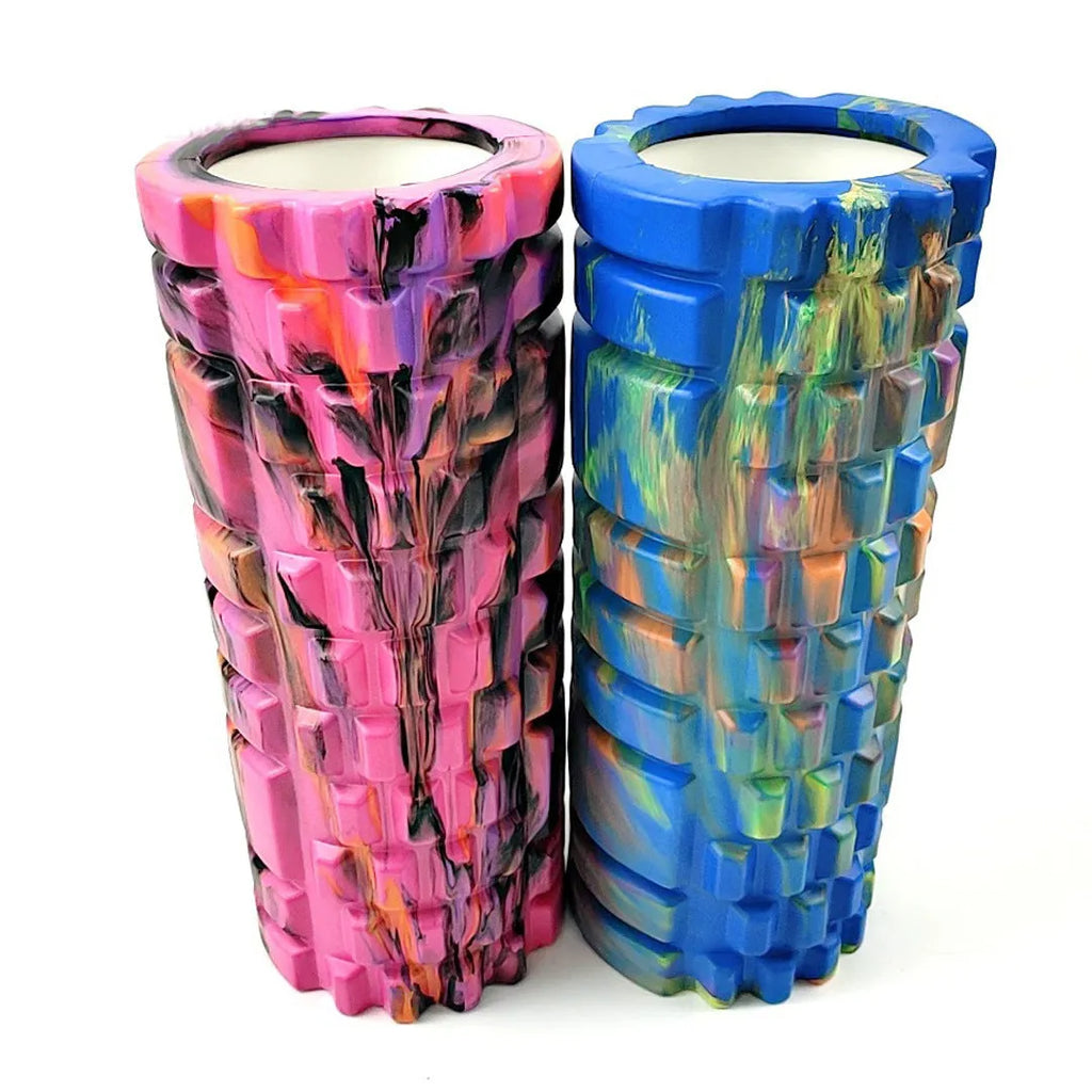 33cm camouflage pattern EVA foam roller in blue green yellow colour variation