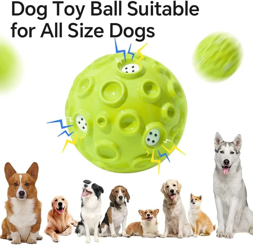 Durable dog chew toy ball with textured surface for teeth cleaning and anxiety relief