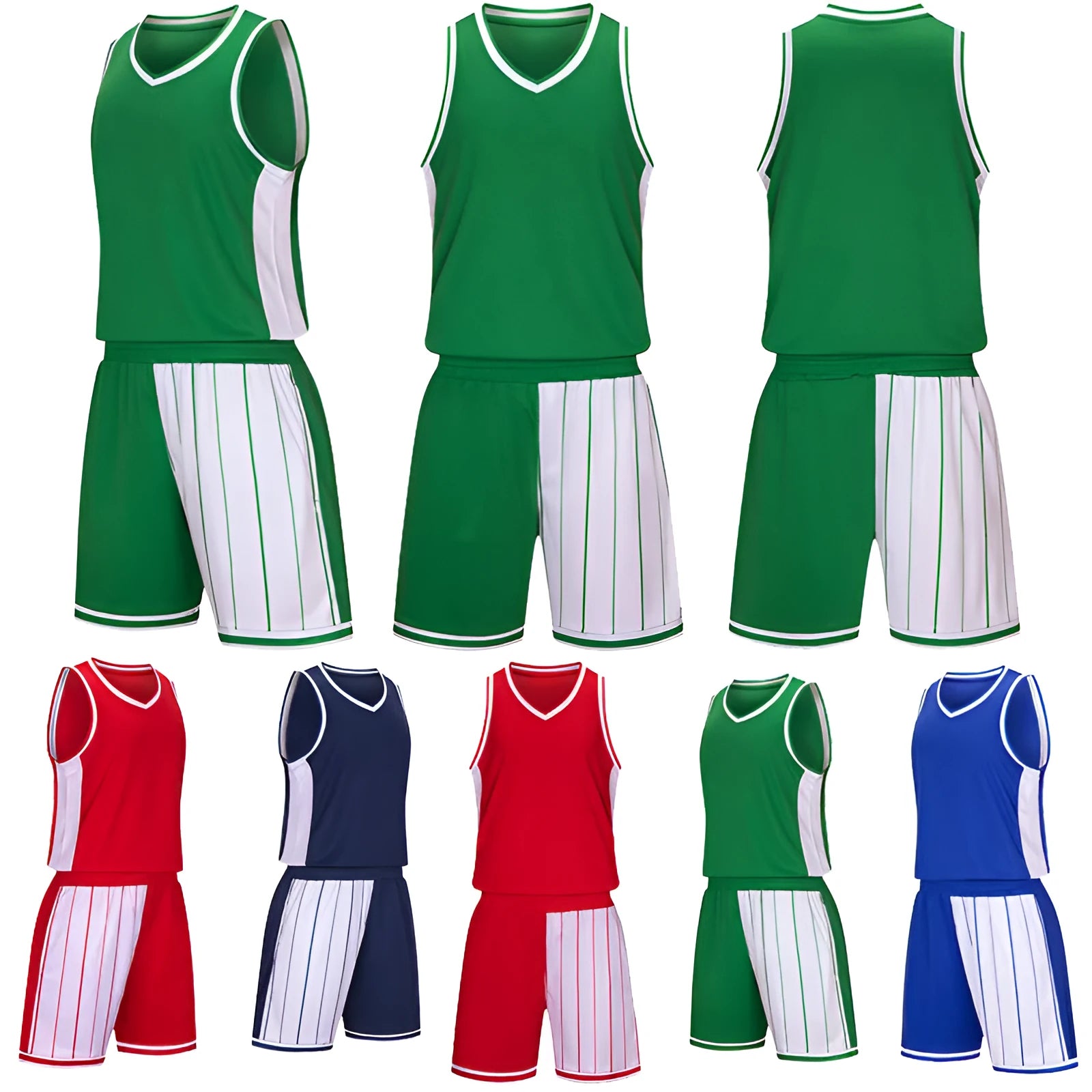 Men's basketball summer suit uniform set with top and shorts in chemical fibre blend fabric