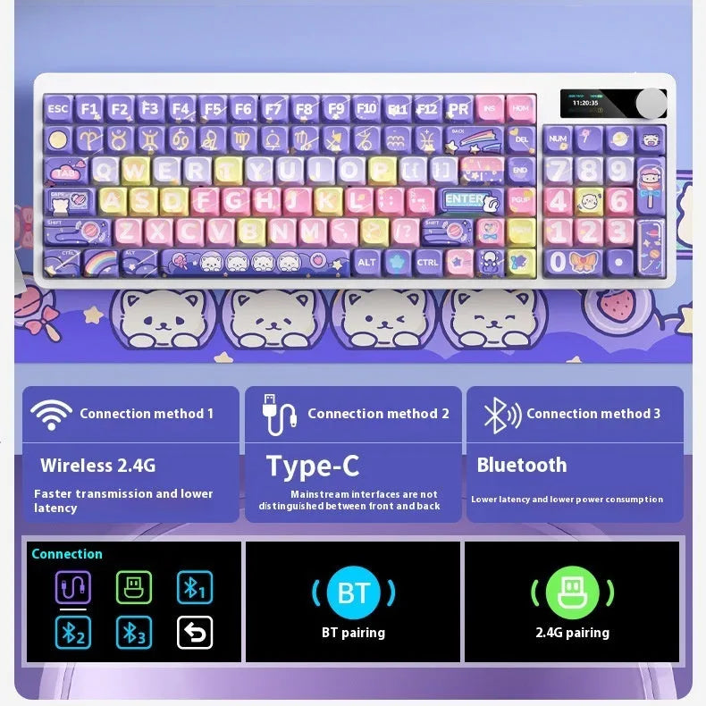 Black mechanical keyboard with RGB backlighting and full key layout for laptop use
