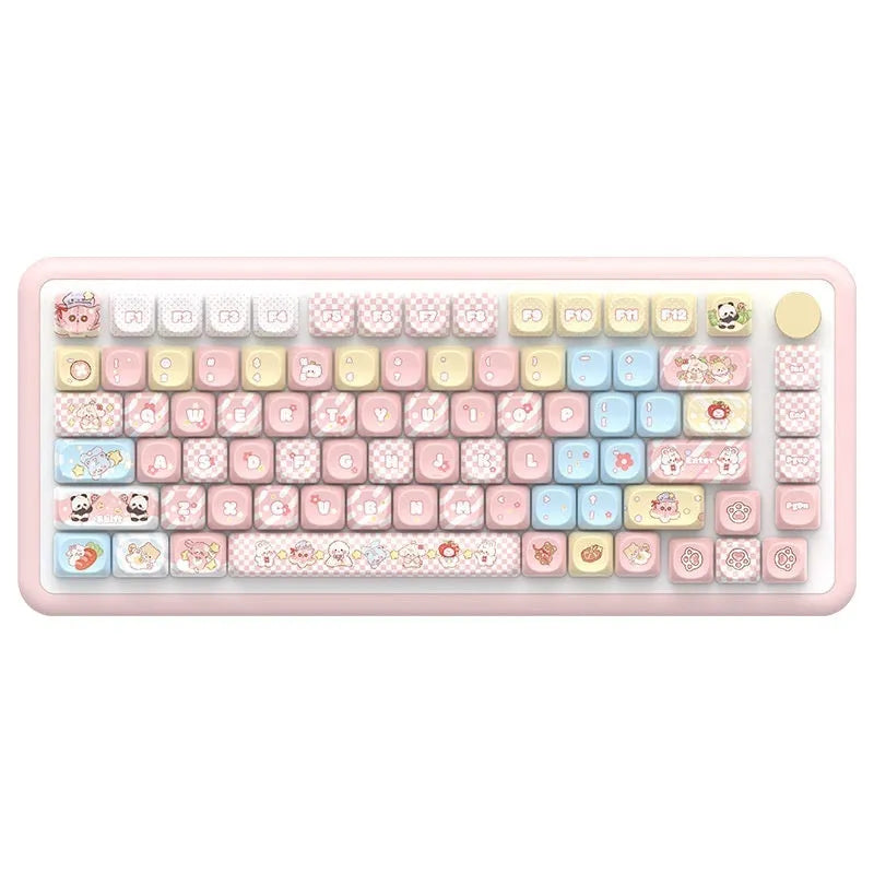 Clip Doll anime character mechanical keyboard key cap set with sublimation printing in boxed presentation