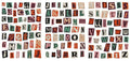Set of printed vinyl decoration stickers showing English letters A, B, C, D, E and weekly words in a cute style.