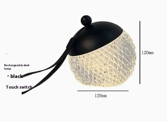 Portable small night lamp with touch switch dimmable LED lighting in minimalist European style