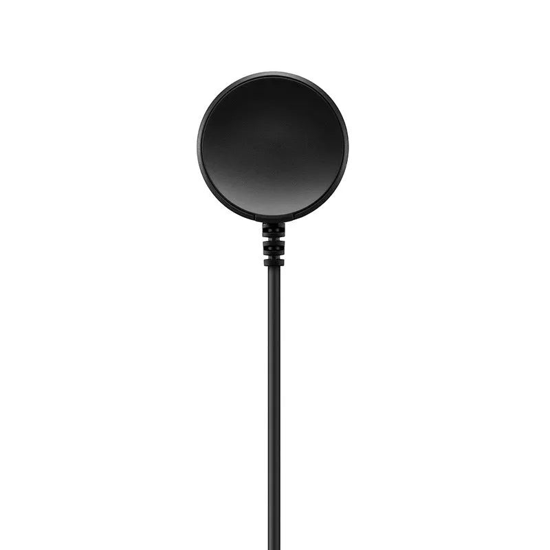 Black USB magnetic wireless watch charger with compact 34mm design for smartwatches