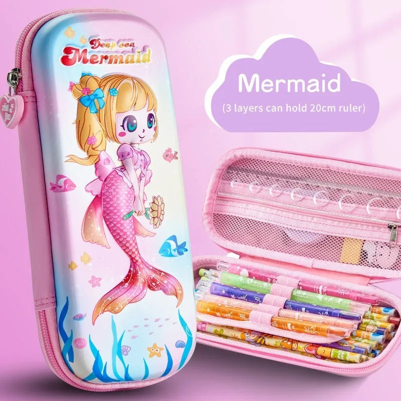 3D leather pencil case with sculpted spaceship design in multiple colour options