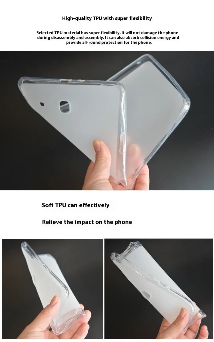 Clear white ultra-thin silicone tablet protective case showing minimalist design