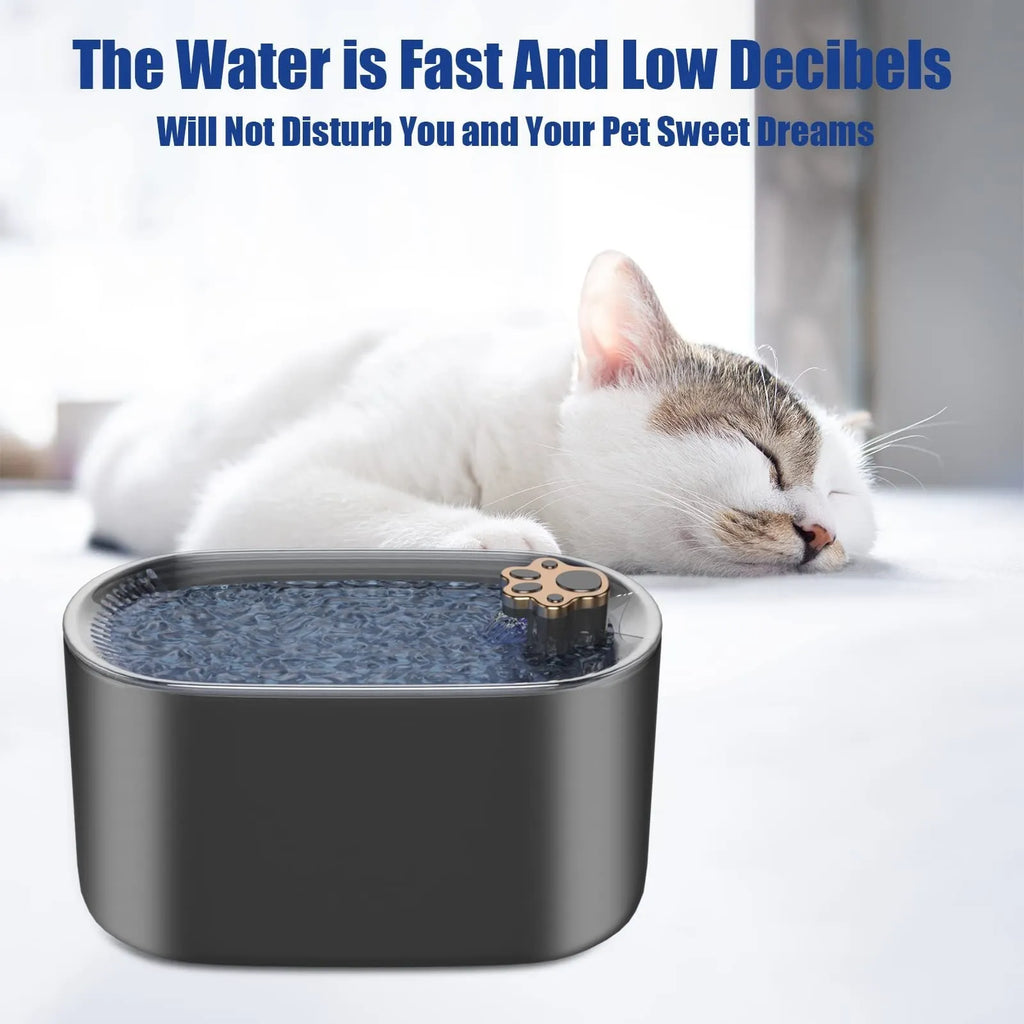 Berlin blue automatic pet water fountain with 3L capacity, filter cartridge, and LED indicator light