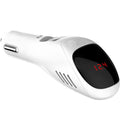 White car USB charger with integrated air purifier showing compact 103mm design