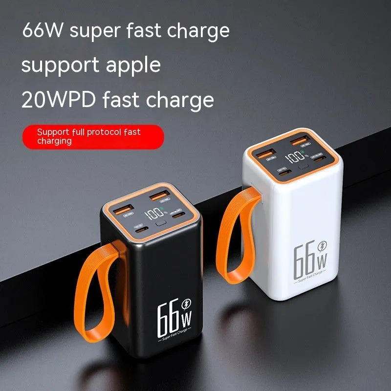 PD66W 20000 mAh fast charge power bank in black and white creative design