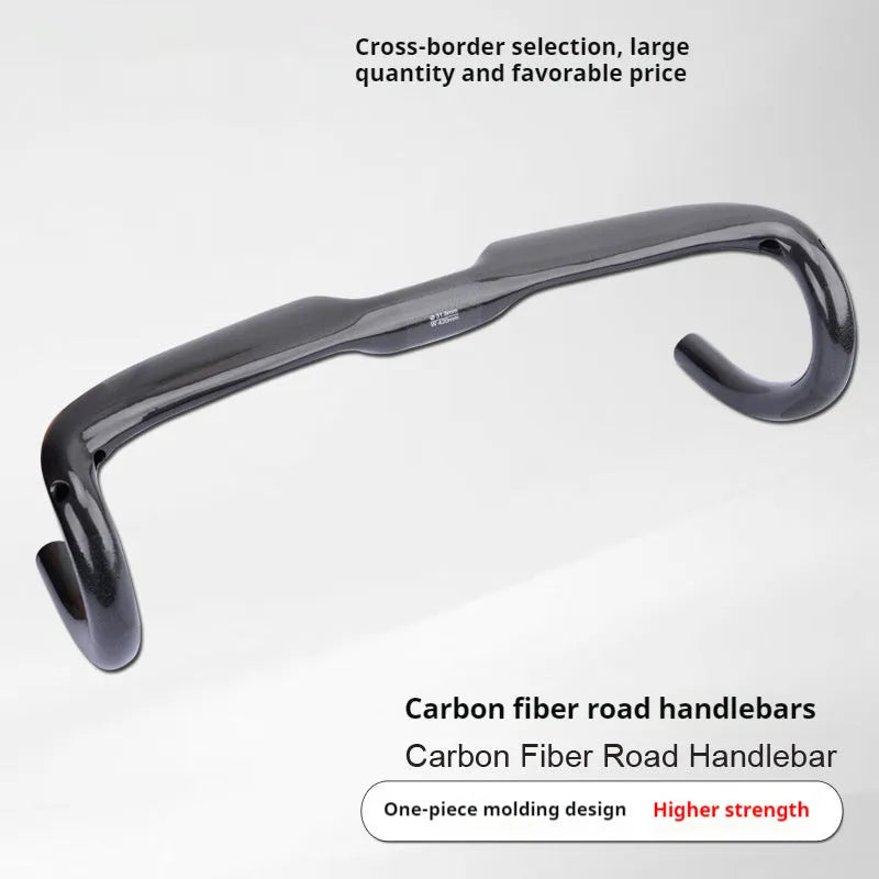 Carbon fibre road bicycle drop handlebar in black grey silver UD finish
