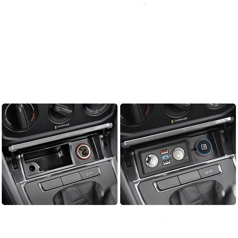 Volkswagen Lavida Polo Weiling car charger with QC3.0 fast charge and cigarette lighter connection