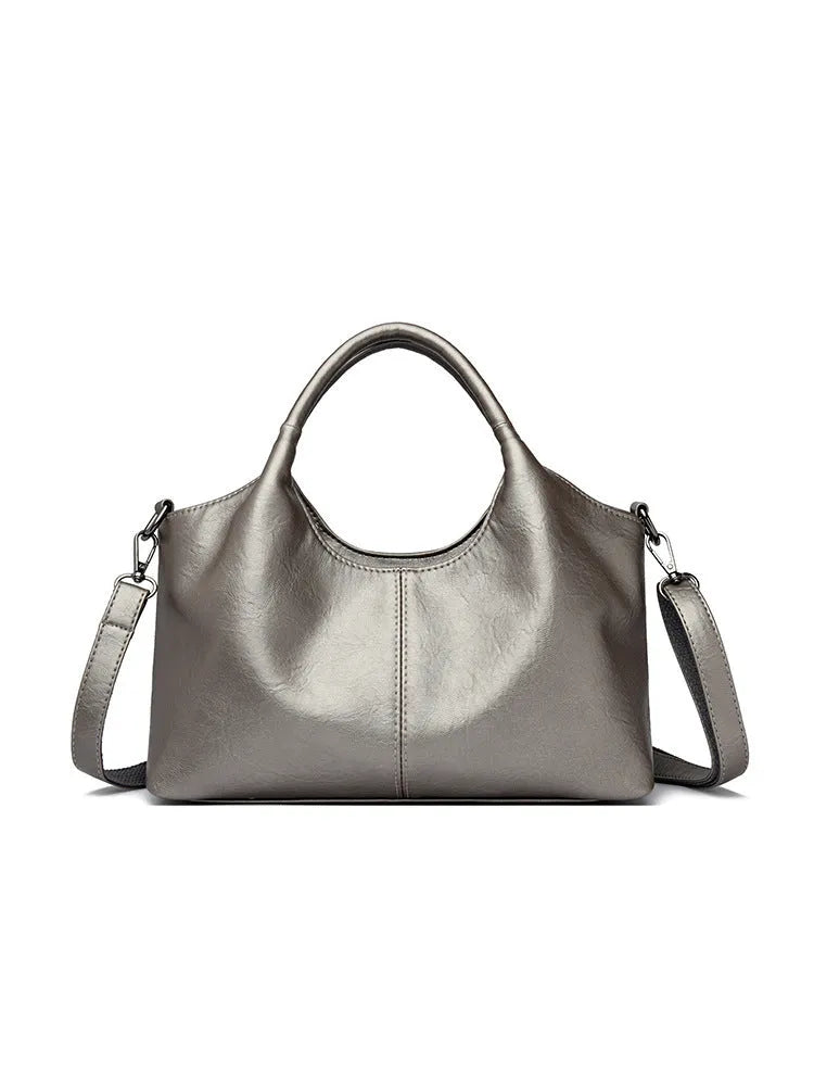 Genuine leather women's cross-body bag in seven colour options with soft texture and large capacity
